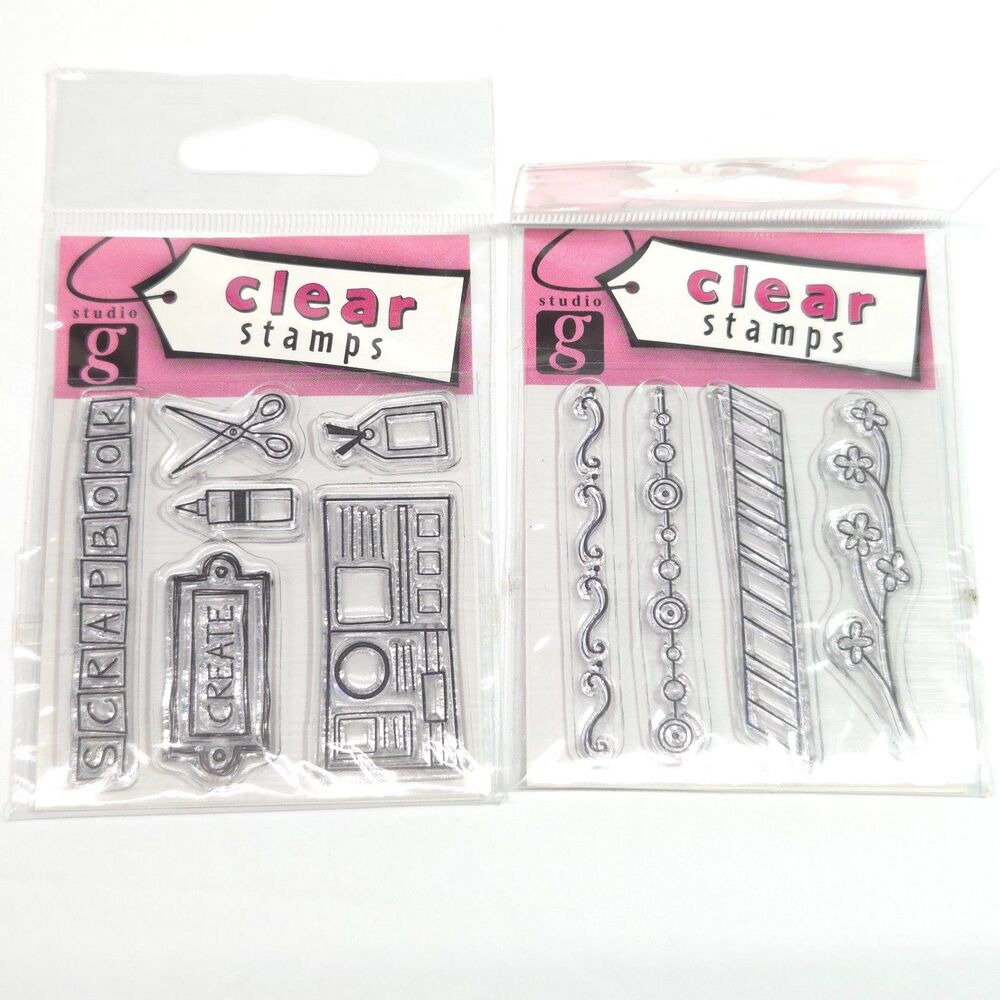 Studio G Clear Stamps Scrapbooking Journaling Card Making Border Set Lot 2 New